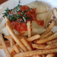 Mushroom crepes at The Drift Inn in Yachats