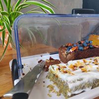 A lemon poppyseed cake and a moist apple caramel pecan cake at Wildflower Canteen in Leiden