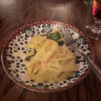 Hand-Cut Pappardelle celery root fonduta, escarole, toasted almond at Ground Provisions in West Chester