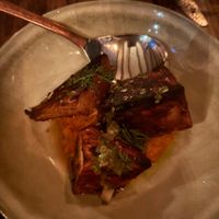 Charcoal Grilled Sweet Potato fermented chile, root puree, radish chimichurri
 at Ground Provisions in West Chester
