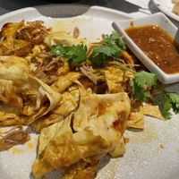 Tofu skin. We had with white rice and was good  at SHAKTI in Nha Trang