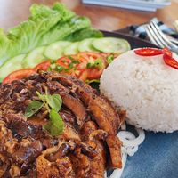 Loc Lak from mushrooms and tofu at Mekong MoJo  in Krong Kracheh