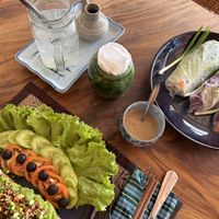 Avocado toast and fresh spring rolls!  at Mekong MoJo  in Krong Kracheh