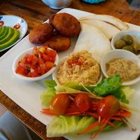 felafel platter :-) at Artillery Arts Cafe in Phnom Penh