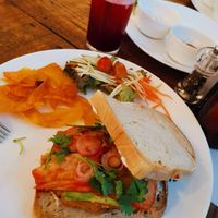 Sweetpotato with bean burger at Artillery Arts Cafe in Phnom Penh