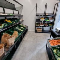 Fresh fruits and vegs in cooled section at Biotaste Biowinkel in Deinze