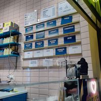 Vegan gelato signs in white at Iconico Gelato in Milan