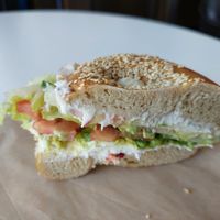Veggi Bagel at Ben & Esther's Vegan Jewish Deli in Seattle