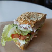 Veggi Bagel at Ben & Esther's Vegan Jewish Deli in Seattle