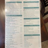 Menu  at Cosy Café in Budapest