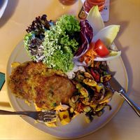 Vegane Rösti mit Gemüse und pikanter Aioli at Dorfgasthof beim Kreuzwirt in Fischen