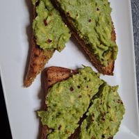 Avocado and chilli flakes on toast at Barter Books in Alnwick