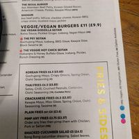 one of the menus at Ffolkes in Kings Lynn