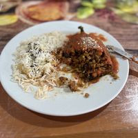 Stuffed capsicum 🙏  at Palenque Orgánico in Palenque