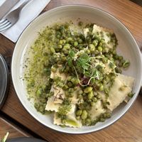 Pea ravioli   at Jetty Broadstairs in Broadstairs