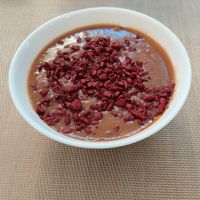 Sopa do dia (caldinho de feijão) at Bobó Empório Vegano in Sao Paulo