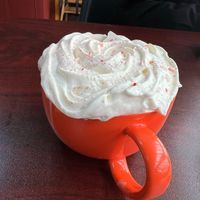 White Chocolate Peppermint Latte  at Soulshine Vegan Cafe in Indianapolis
