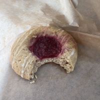 Raspberry Thumbprint Cookie (zoom in)  at Soulshine Vegan Cafe in Indianapolis