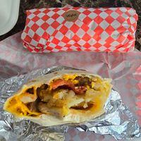 loaded breakfast burrito at Soulshine Vegan Cafe in Indianapolis