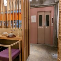 Strange set up. at Uno Yukiko - Gion Soy Milk Ramen - ぎをん豆乳らーめん うのゆきこ in Kyoto