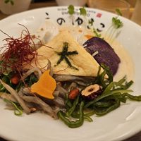 Ramen topped with gyoza at Uno Yukiko - Gion Soy Milk Ramen - ぎをん豆乳らーめん うのゆきこ in Kyoto