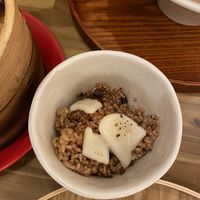 Soy milk cheese on brown rice - so delicious added to the broth after eating the noodles   at Uno Yukiko - Gion Soy Milk Ramen - ぎをん豆乳らーめん うのゆきこ in Kyoto
