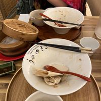 Nothing left behind - we were so full and satisfied  at Uno Yukiko - Gion Soy Milk Ramen - ぎをん豆乳らーめん うのゆきこ in Kyoto