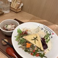 Soy milk ramen “Hana” with soy milk cheese on brown eye  at Uno Yukiko - Gion Soy Milk Ramen - ぎをん豆乳らーめん うのゆきこ in Kyoto