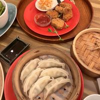 Chicken nuggets & steamed gyoza   at Uno Yukiko - Gion Soy Milk Ramen - ぎをん豆乳らーめん うのゆきこ in Kyoto