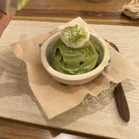 Matcha ice cream!  at Uno Yukiko - Gion Soy Milk Ramen - ぎをん豆乳らーめん うのゆきこ in Kyoto