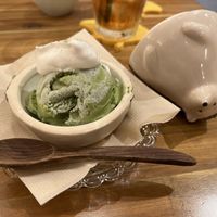 Matcha ice cream   at Uno Yukiko - Gion Soy Milk Ramen - ぎをん豆乳らーめん うのゆきこ in Kyoto