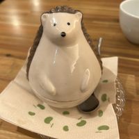 Matcha ice cream served in this little guy   at Uno Yukiko - Gion Soy Milk Ramen - ぎをん豆乳らーめん うのゆきこ in Kyoto