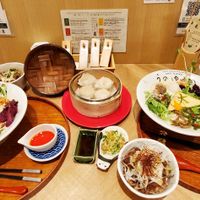 Our hearty meal! Shumai, Pickles, soy meat rice bowls, ramen at Uno Yukiko - Gion Soy Milk Ramen - ぎをん豆乳らーめん うのゆきこ in Kyoto