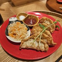 Fried gyoza - perfection! at Uno Yukiko - Gion Soy Milk Ramen - ぎをん豆乳らーめん うのゆきこ in Kyoto