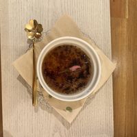 Cherry blossom matcha  #Veganuary at Uno Yukiko - Gion Soy Milk Ramen - ぎをん豆乳らーめん うのゆきこ in Kyoto