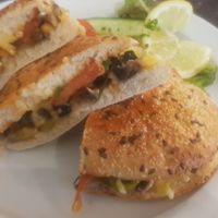 The spicy veg ciabatta (vg) at Grand Central Kitchen in Birmingham