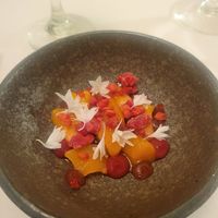 Peach and Raspberry Melba at Dean Banks at the Pompadour in Edinburgh