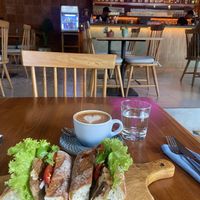 Vegan bahn mi-excellent!  at Over the Moon Cafe in Sanur