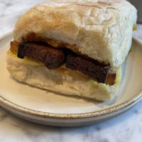 Vegan bacon sandwich   at Fulcrum Coffee in Seattle
