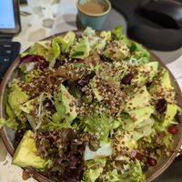 Harvest salad with quinoa, avocado, caramelized onions and balsamic vinegar. at Steroid Cafe in Abu Dhabi