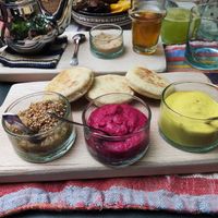 Trio of dips at Some in Marrakech