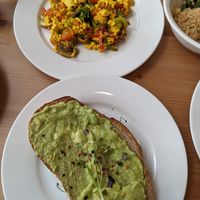 Avocado toast + side of tofu scramble without the toast at Circle Cafe - Mangrove Village in Abu Dhabi