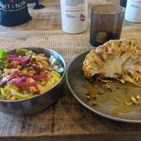 Half roasted cauliflower and corn salad at Bootleggers Bar & Grill in Elgin