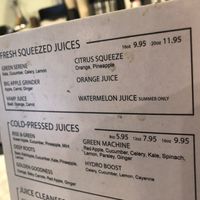 Menu   at Juicery Harlem in New York City