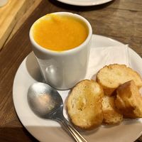 Carrot and ginger soup  at Mercado Do Porto in Rio De Janeiro