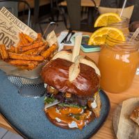 Sweet and Spicy Oyster Mushroom Burger at Next Stop Vegan in Brooklyn