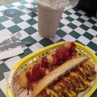Hot dog at Neat Burger - Dubai Mall in Dubai