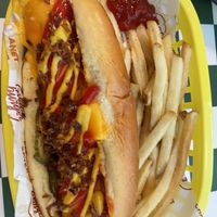Vegan hotdog with vegan cheese   at Neat Burger - Dubai Mall in Dubai