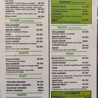 Menu 2 at Garden Coffee in Fes