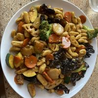 Four color vegetable cat ear noodles  at Taigu Noodles in Middleton